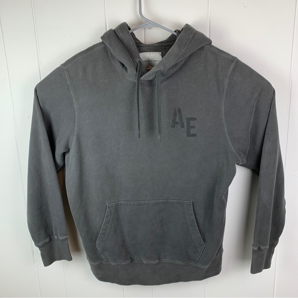 American Eagle Pullover Hoodie Super Soft Gray Men’s Medium Logo - Picture 1 of 4